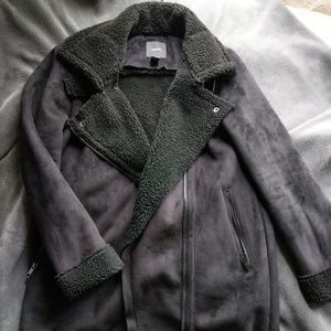 Forever 21 Faux Shearling / Suede Moto Jacket